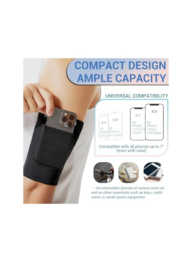 Green Tiger 2 Pack Running Armband,Sleeve Universal Sports, Armband Cell Phone Holder, Armband for Exercise Workout, Compatible with iPhone 15/14/13/Plus/Pro Samsung Galaxy All Phones,black blue - Image 5