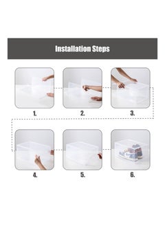 Cool Baby COOLBABY Shoe Storage Box,Set of 8,Shoe Box Clear Plastic Stackable,Drop Front Shoe Box with Lids,Shoe Organizer and Shoe Containers For Men/Women,Easy Assembly（Transparent）  - Image 4