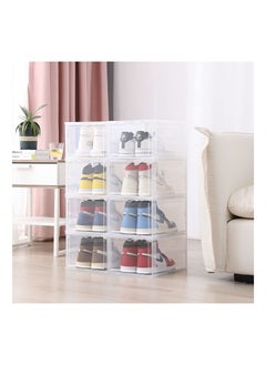Cool Baby COOLBABY Shoe Storage Box,Set of 8,Shoe Box Clear Plastic Stackable,Drop Front Shoe Box with Lids,Shoe Organizer and Shoe Containers For Men/Women,Easy Assembly（Transparent）  - Image 5