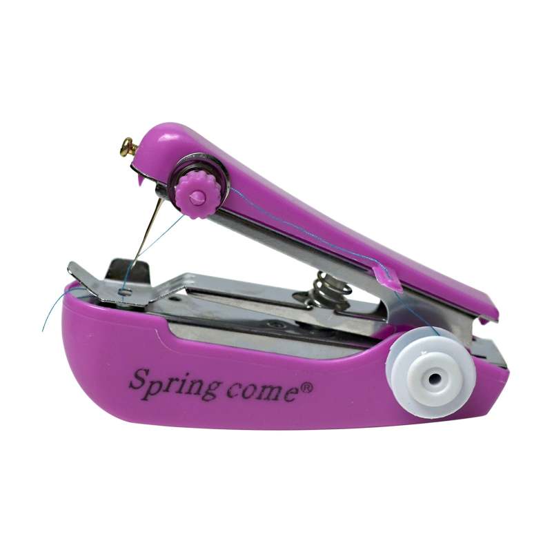 Handheld Sewing Machine: 4.29 X 1.56 X 2.73 Inch Rose, Automatic Cloth Feeding - Adjustable Stitch Distance Mini Sewing Machine for Beginners, Quick Repairs, DIY Projects - Image 1