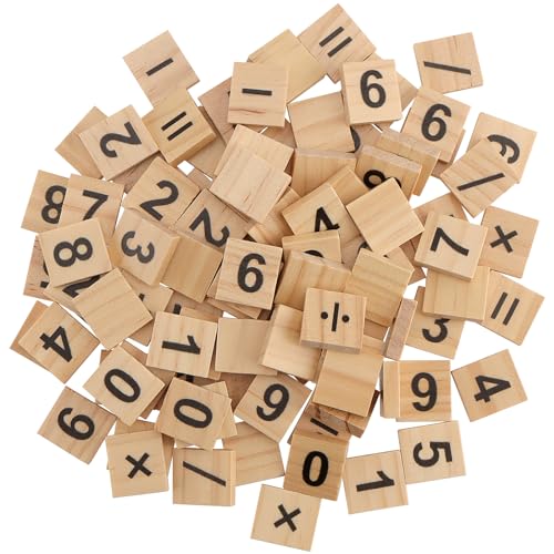 ZEONHAK 1200 PCS Small Wooden Number Tiles Mini Wooden Number Symbol for DIY Craft Home Decoration Math Practise 08 x 07 x 15 Inch - Image 1