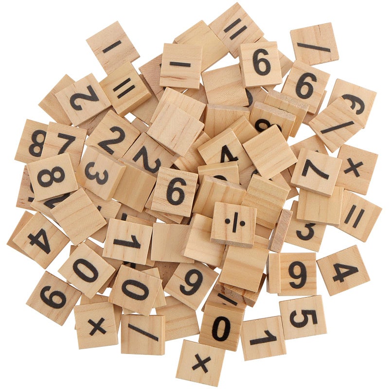 ZEONHAK 1200 PCS Small Wooden Number Tiles Mini Wooden Number Symbol for DIY Craft Home Decoration Math Practise 08 x 07 x 15 Inch - Image 3