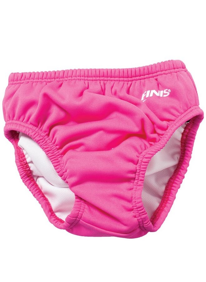 FINIS FINIS Swimming Diaper - Reusable Swim Diaper for Infants & Toddlers - Baby Swimming Essentials - UPF 50+ - Elastic Fit - Pink, Large 