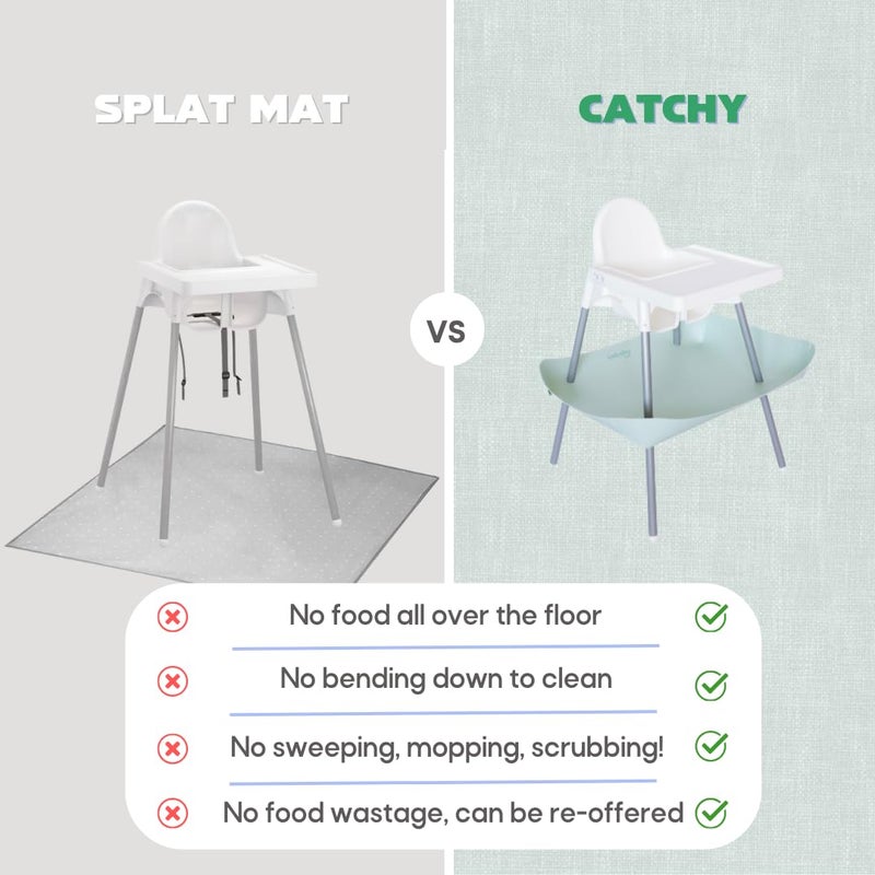CATCHY -Food Catcher-Compatible with IKEA Antilop High Chair + 11 Other High Chairs- Highchair Sold Separately -Baby & Toddler Food & Mess Catcher-Premium Linen Inspired - Under High Chair Accessory - Image 4