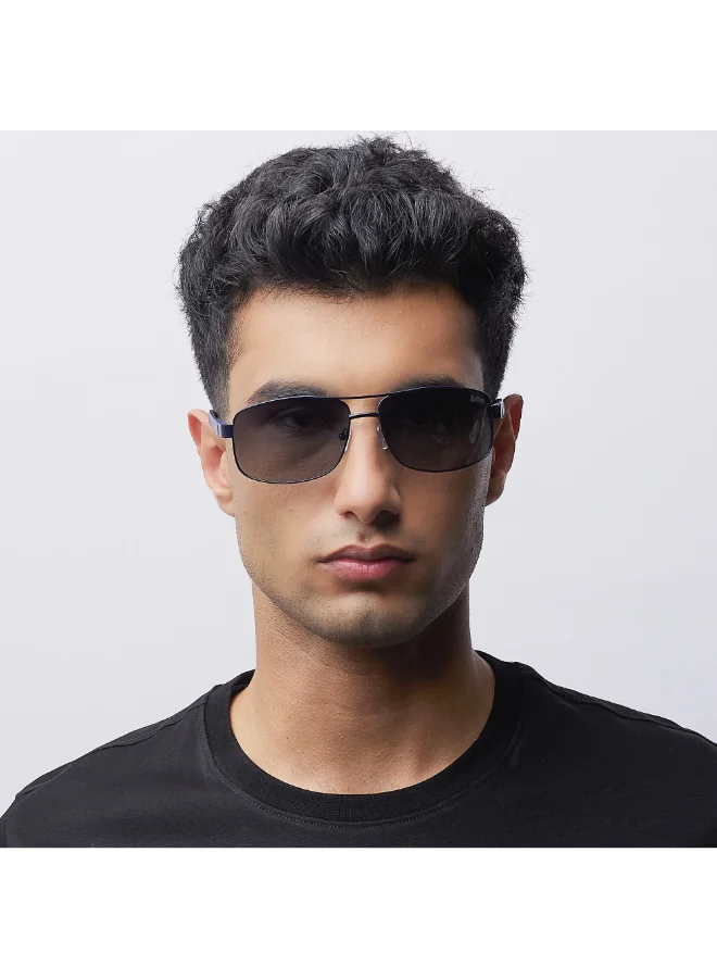 Lee Cooper Polarized Sunglasses Dark Blue Frame Gradient G15 Mirror Lens 64mm  - LC1203C01