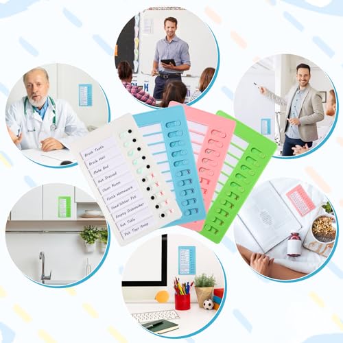 Aleric 4 Pieces Chores Chart for Kids Chore Chart, Sliding Routine Chart to Do List, My Chores RV Checklist Task Planning Board for Kids and Adults, ADHD Tools Routine Visual Schedule Reminder - Image 2