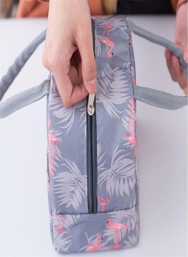 VENTWILLA Oxford Cloth Cooler Bags with Insulation and Waterproof Portability for use by Women, Girls, Adults, and Children, The Foldable Lunch Box Picnic Handbag Organizer (Flamingo) - Image 4