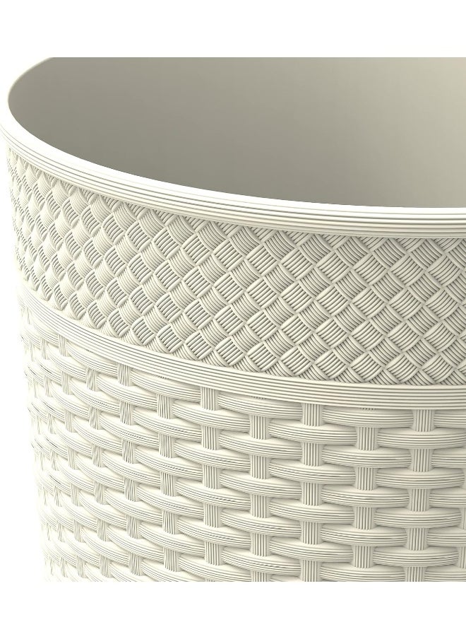 Cosmoplast 10L Cedarattan Round Waste Basket (Off White)  - Image 3