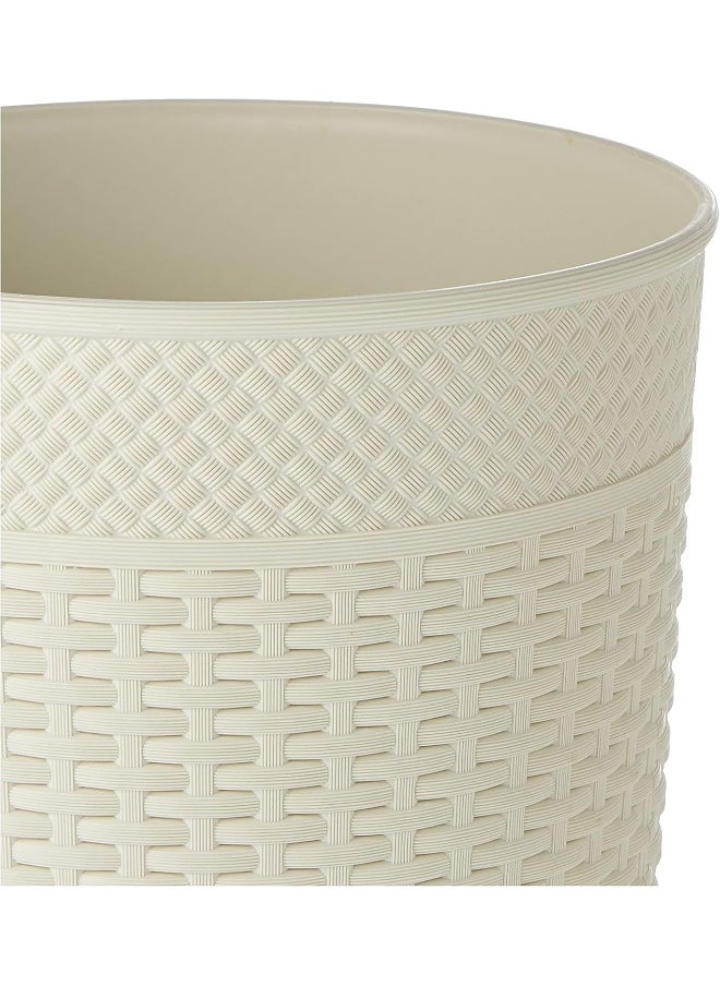 Cosmoplast 10L Cedarattan Round Waste Basket (Off White)  - Image 5