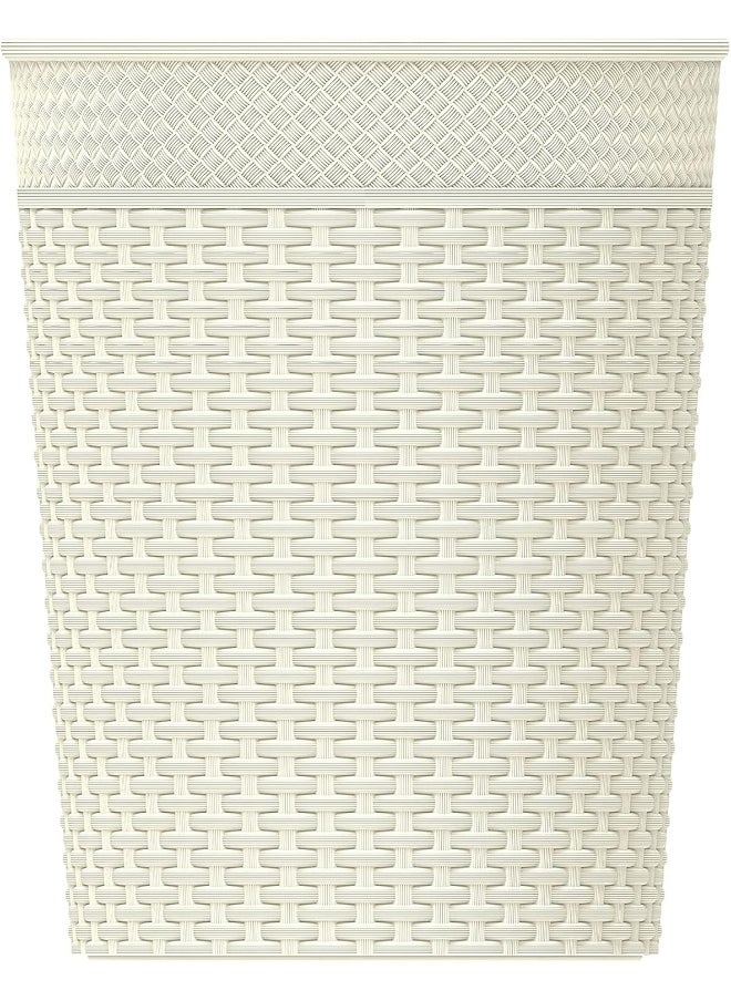 Cosmoplast 10L Cedarattan Round Waste Basket (Off White)  - Image 1