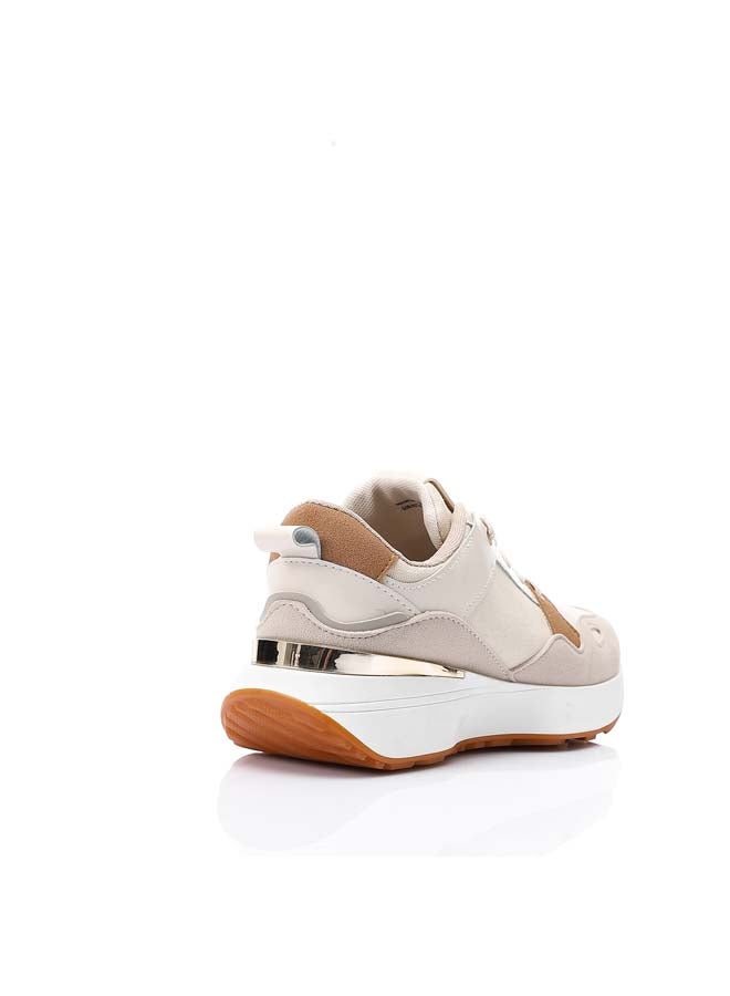 DejaVu Comfy Flat Sneakers - Beige & Camel - Image 1
