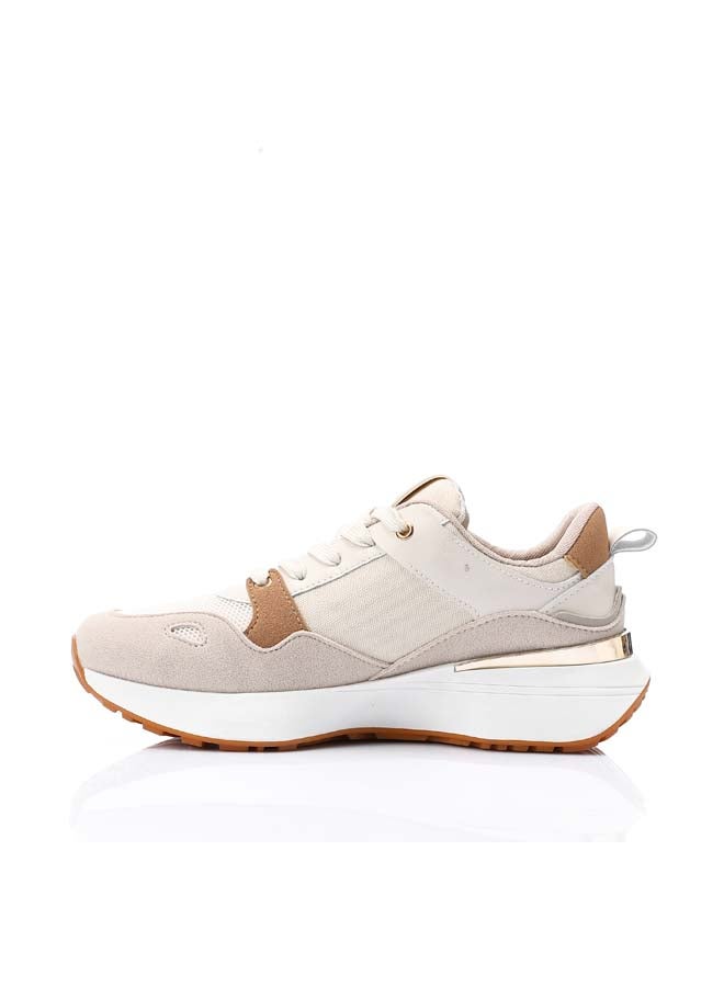 DejaVu Comfy Flat Sneakers - Beige & Camel - Image 2