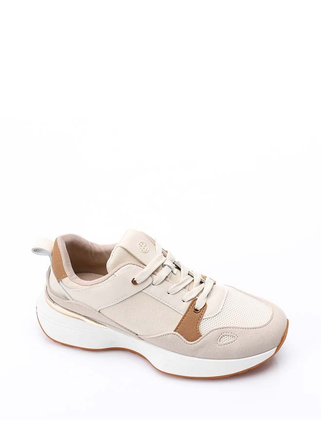DejaVu Comfy Flat Sneakers - Beige & Camel - Image 4