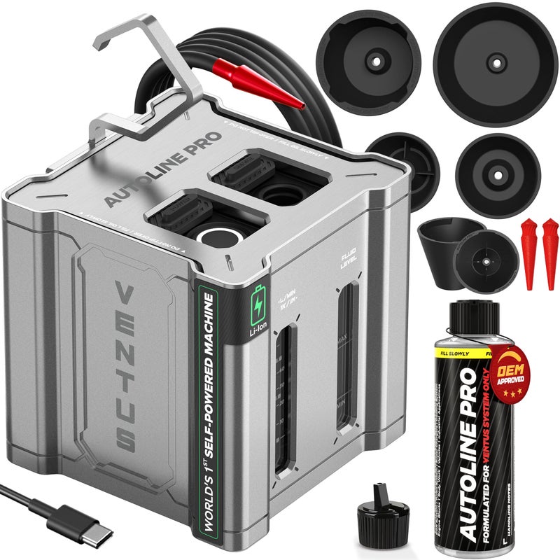 AutoLine Pro Automotive Ventus Smoke Machine Leak Tester EVAP Vacuum Worlds 1 SelfPowered LiIon Battery Unit OEM Odorless Fluid Lasts 500 Tests Builtin Air Compressor Cone Cap Plugs