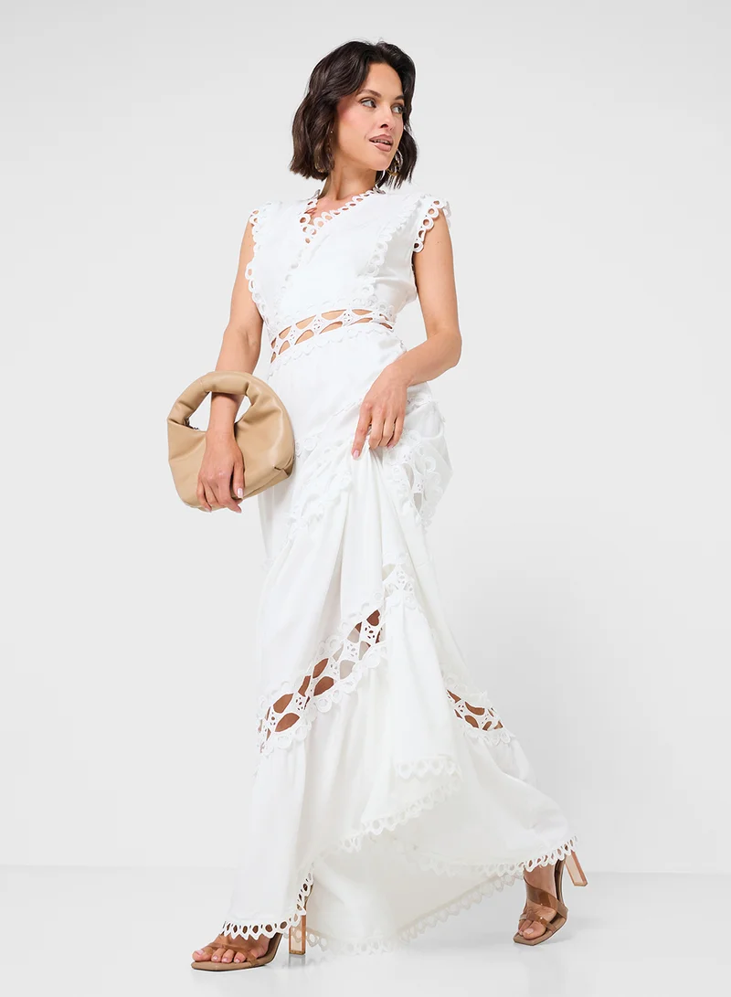 Ginger Cutout Trimmed Maxi Dress
