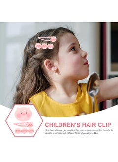 FOMIYES FOMIYES 9pcs Hairpin Pink Decor Bangs Hair Clip Hair Accessories for Girls Chrismas No Slip Snap Barrettes Girl Cartoon Hairpin Zinc Alloy, Resin Pink Cartoon Pig Hair Clip Manual  - Image 2
