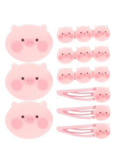 FOMIYES FOMIYES 9pcs Hairpin Pink Decor Bangs Hair Clip Hair Accessories for Girls Chrismas No Slip Snap Barrettes Girl Cartoon Hairpin Zinc Alloy, Resin Pink Cartoon Pig Hair Clip Manual  - Image 1