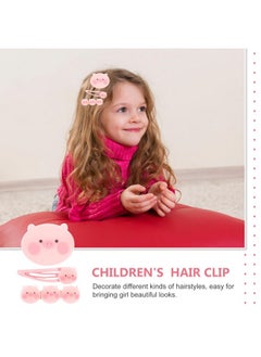 FOMIYES FOMIYES 9pcs Hairpin Pink Decor Bangs Hair Clip Hair Accessories for Girls Chrismas No Slip Snap Barrettes Girl Cartoon Hairpin Zinc Alloy, Resin Pink Cartoon Pig Hair Clip Manual  - Image 4