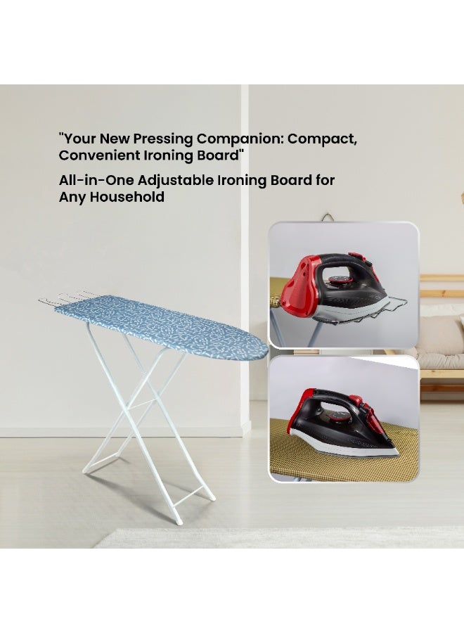Clean and Care Ironing Board Size A 110cm x 30cm Strong Board 4 Adjustable Heights Iron Durable Stand High Quality Cushion Foldable Space saving - Image 2