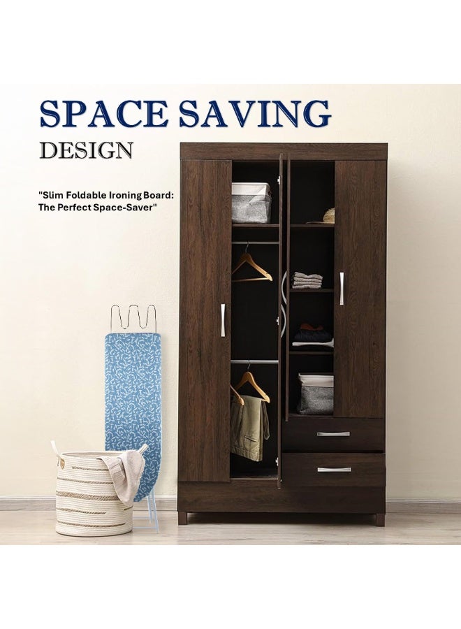 Clean and Care Ironing Board Size A 110cm x 30cm Strong Board 4 Adjustable Heights Iron Durable Stand High Quality Cushion Foldable Space saving - Image 5