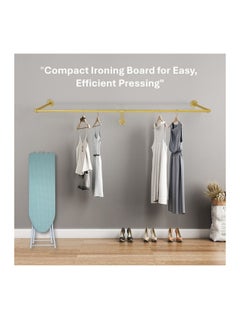 Clean and Care Clean and Care Ironing Board Size A 110cm x 30cm Strong Board 4 Adjustable Heights Iron Durable Stand High Quality Cushion Foldable Space saving Black Checked  - Image 5