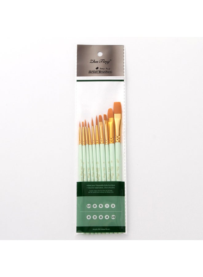 ZhuTing Pearlescent Blue Rod Watercolor Pen Set Nylon Hair Brush Oil Brush Set - Image 1