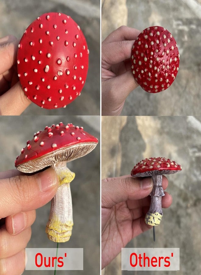 OwMell Glow in The Dark Mushroom, Set of 3 Mushroom Decor Decorations for Garden Yard, Mushroom Tree Decorations Outdoor, Mushroom Statue Figurines, Fairy Garden Decor Accessories - Garden Stakes - Image 5