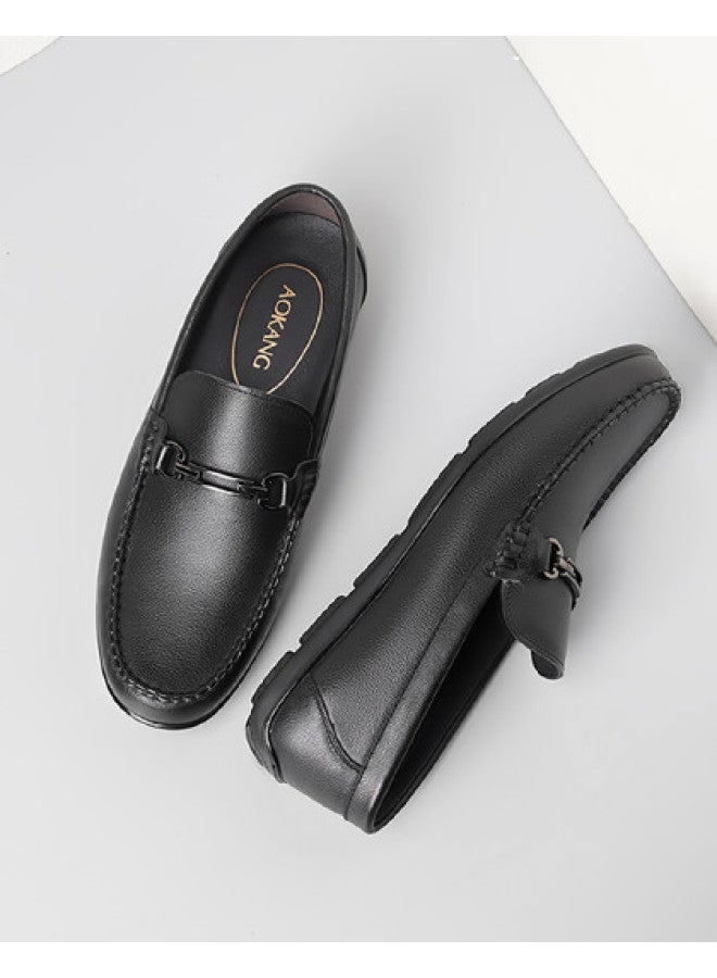 AOKANG Spring New Men's Bean Shoes Soft Sole Soft Upper Comfortable Casual Loafers - Image 1