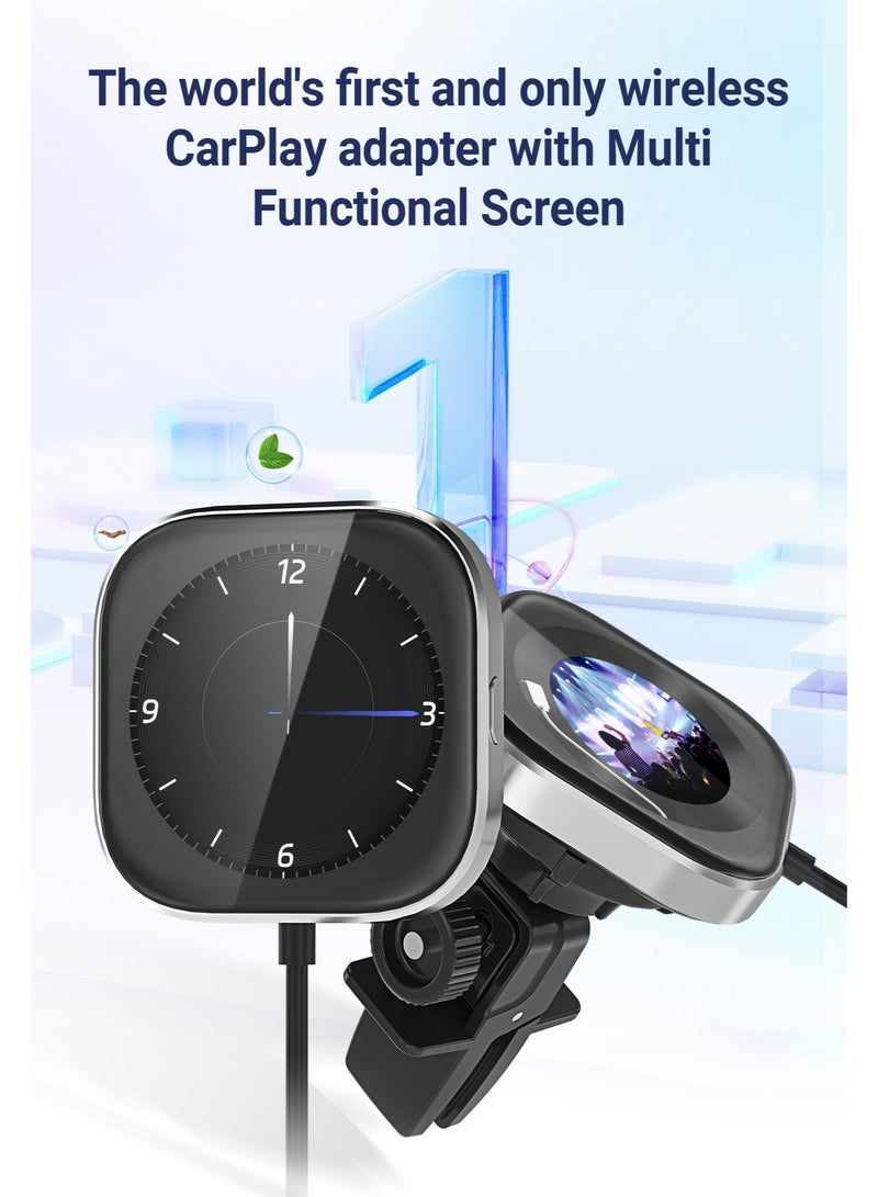 Ottocast Wireless CarPlay Adapter with 1.6-Inch Screen, Wired to Wireless CarPlay Converter Compatible with Android & iOS, Multifunctional Display for Car Frame & Music Cover, Stable and Easy Connection, Fits 99% of Cars ﻿ ﻿ - Image 2