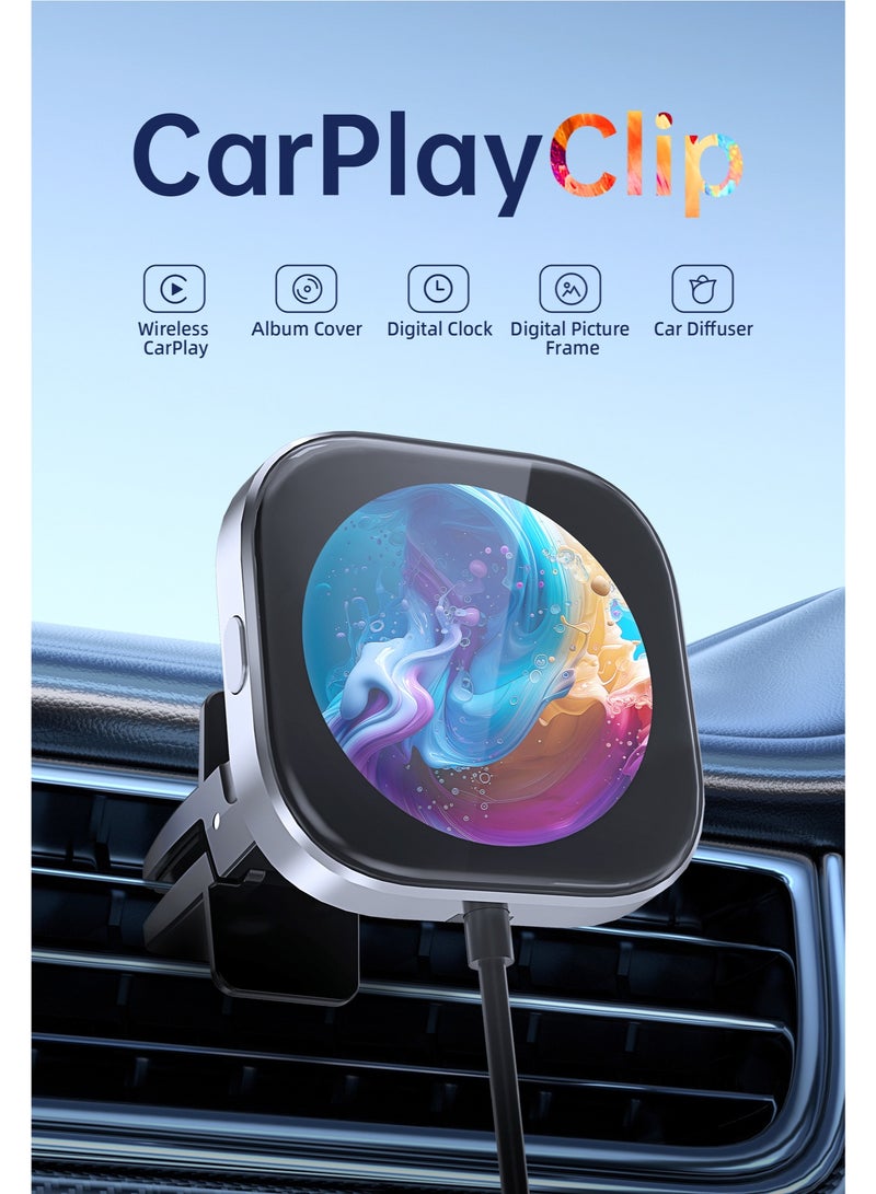 Ottocast Wireless CarPlay Adapter with 1.6-Inch Screen, Wired to Wireless CarPlay Converter Compatible with Android & iOS, Multifunctional Display for Car Frame & Music Cover, Stable and Easy Connection, Fits 99% of Cars ﻿ ﻿ - Image 1