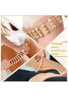 Hihonor 16 Pcs Wood Therapy Massage Tools Set Maderoterapia Kit Therapy Tools for Body Muscle Pain Relief Wooden Body Face Sculpting Tools Wood Roller Massager, Fascia Massage  - Image 4