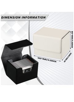 SYOSI Leather Deck Card Boxes, 2 Pcs Large Game Boxes Fits 100 Plus Sleeved Cards, for Collectible Cards Deck Playing Card Case, for Gaming Cards, Poker, MTG TCG Compatible (Black, White)  - Image 4