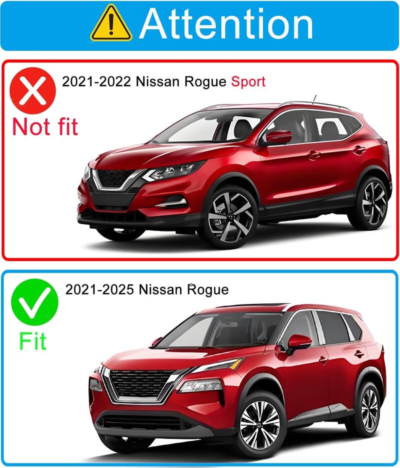 Lightronic WV94902 Tape-on Side Window Visor Deflector Rain Guard, Dark Smoke, 4 PCS Set for 2021-2022 Nissan Rogue - Image 2