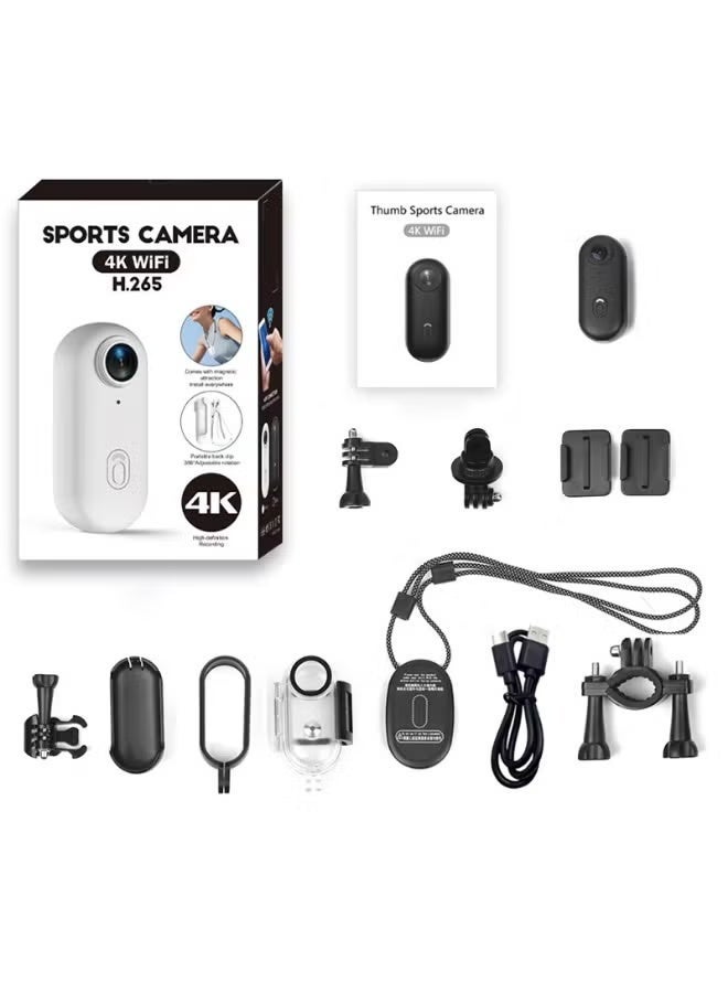 Rakzai 4K Ultra HD Mini Sports Camera – Wearable Magnetic Action Camera with Waterproof 30m Case, 360° Clip, 170° Wide-Angle Lens, Wi-Fi, 150-Min Battery for Cycling, Diving, Vlogging & Outdoor Adventures - Image 2