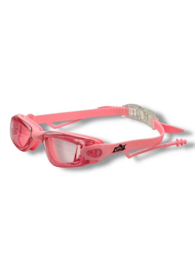 QSHOP ® Swimming Goggles with Back Closure for Expandable Fit + Comfortable Earplugs - Anti-fog and Water-Resistant Swimming Goggles for Kids and Adults for Workouts and Water Trips  - Image 2