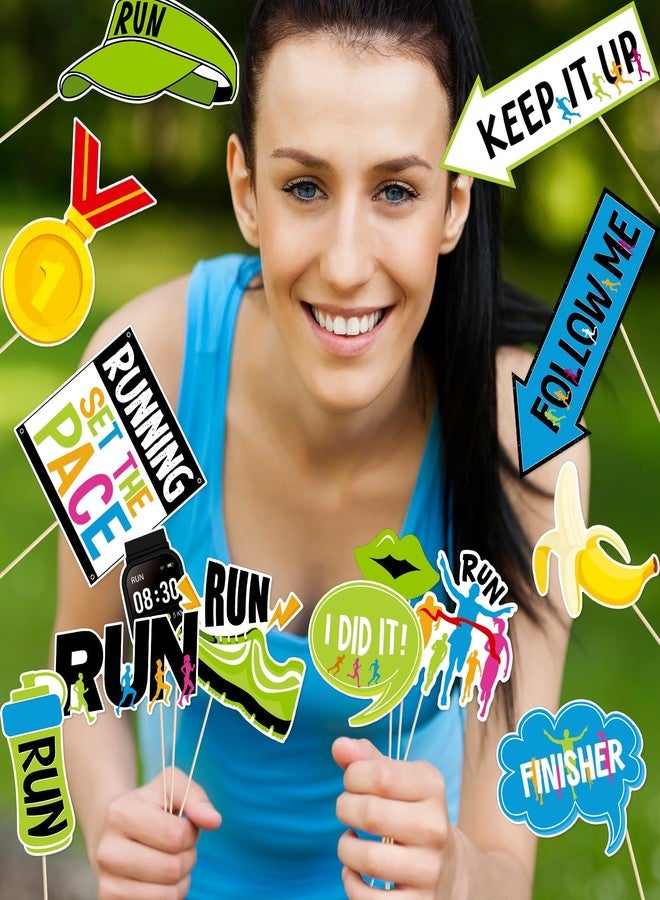 FOZEE Running Photo Booth Props, Marathon Party Photo Booth Props, Marathon Party Decorations, Running Day Party Decor, Cross Country Party Decor, 20Pcs - Image 5