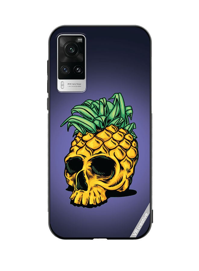 VR CREATIVE Protective Case Cover For Vivo X60 Pro Pineapple Skull Design Multicolour - Image 1