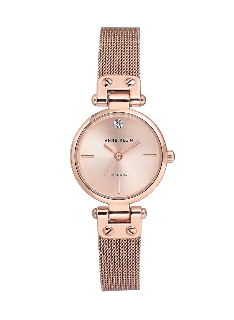 ANNE KLEIN Rose Gold Compliant Gold Round Watch