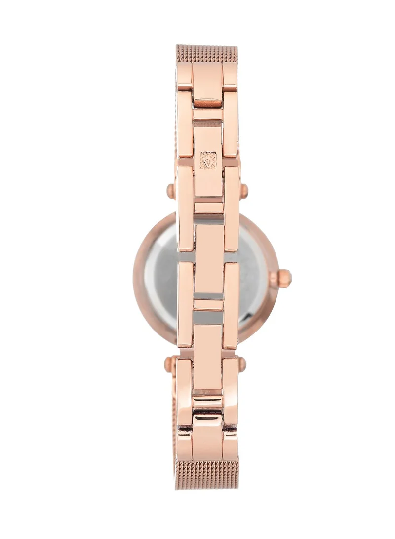 ANNE KLEIN Rose Gold Compliant Gold Round Watch