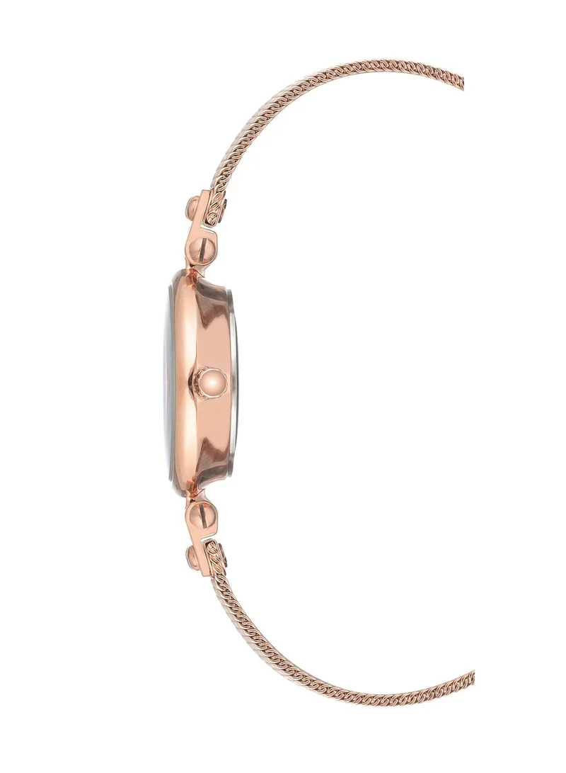 ANNE KLEIN Rose Gold Compliant Gold Round Watch
