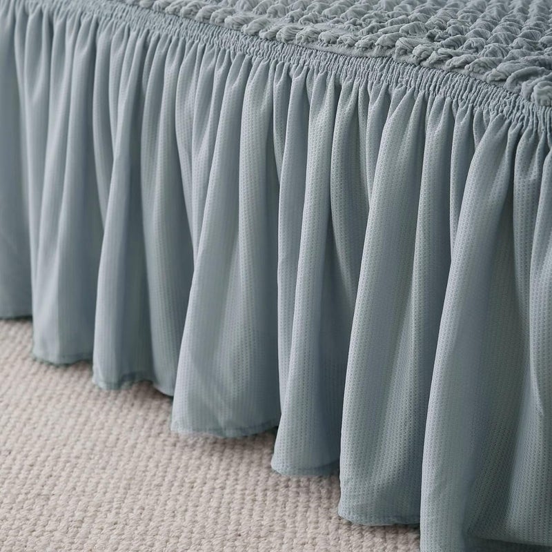 Furshine Universal One Seater Sofa Cover Big Elasticity, Protective, Flexible Stretch, Spandex & Polyester Sofa Slipcover for Couch Protector Stretchable (One Seater, 90-145cm, Bubble Grey) - Image 2