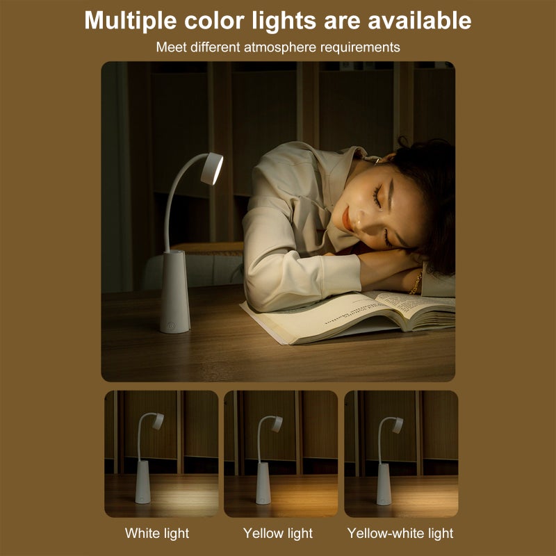 Magnetic Night Light Charging and Plugging Dual-use Student Dormitory Reading Hose Eye-care Desk Lamp Infinitely Dimmable Three Color Temperature - Image 4