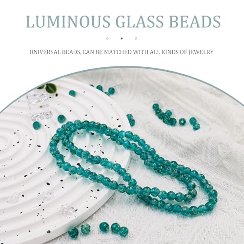 Gaiett 100 PCS 8mm Glow in The Dark Beads,Lake Blue Round Luminous Bead Bracelet Beads for Jewelry Making,Earring Spacer Bead,DIY Crafts - Image 4