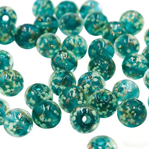 Gaiett 100 PCS 8mm Glow in The Dark Beads,Lake Blue Round Luminous Bead Bracelet Beads for Jewelry Making,Earring Spacer Bead,DIY Crafts - Image 1