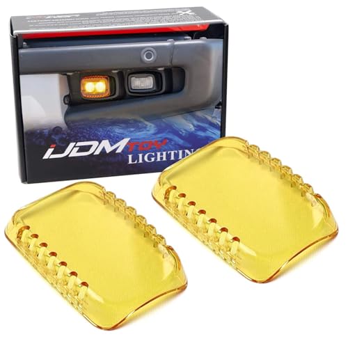 غطاء عدسات ضوء الضباب LED ملون أصفر انتقائي 2500K من iJDMTOY 2 قطعة متوافق مع فورد 2021 وما بعده F150 رابتور 2022 وما بعده برونكو رابتور