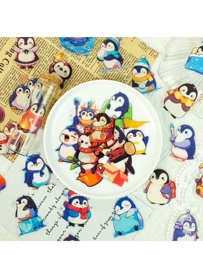 NIBEMINENT 50 Pcs Cartoon Cute penguin Deco Kit Waterproof Stickers, High Definition Printing Bright Colors, Suitable for Laptop Skateboard Luggage Water Bottle Guitar DIY - Image 2
