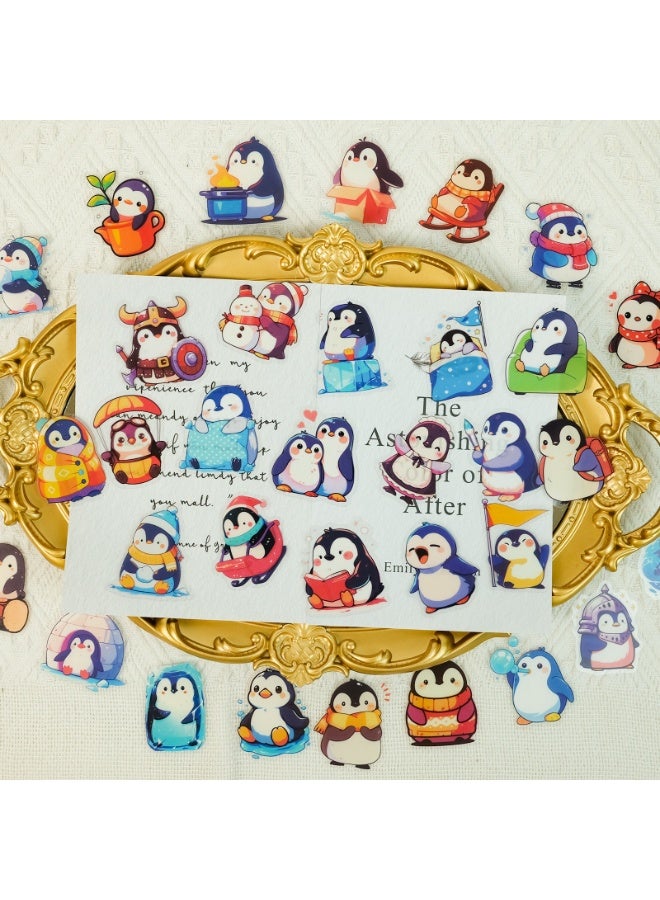 NIBEMINENT 50 Pcs Cartoon Cute penguin Deco Kit Waterproof Stickers, High Definition Printing Bright Colors, Suitable for Laptop Skateboard Luggage Water Bottle Guitar DIY - Image 1