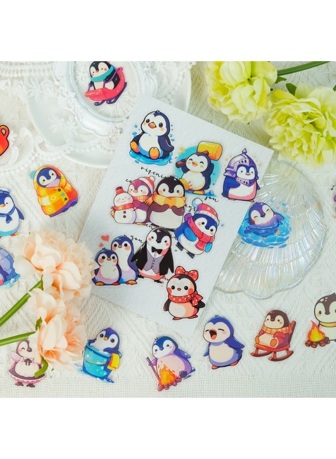 NIBEMINENT 50 Pcs Cartoon Cute penguin Deco Kit Waterproof Stickers, High Definition Printing Bright Colors, Suitable for Laptop Skateboard Luggage Water Bottle Guitar DIY - Image 3