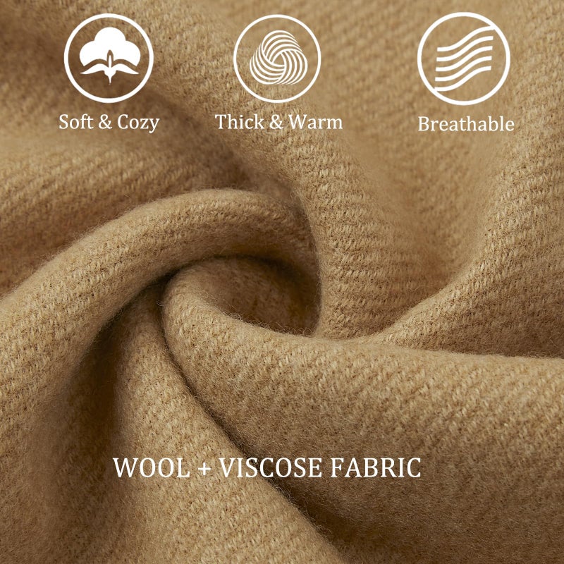 Nonakgado camel pashmina scarf-winter super soft wool pashmina shawls and wraps for evening dresses(Camel) - Image 2