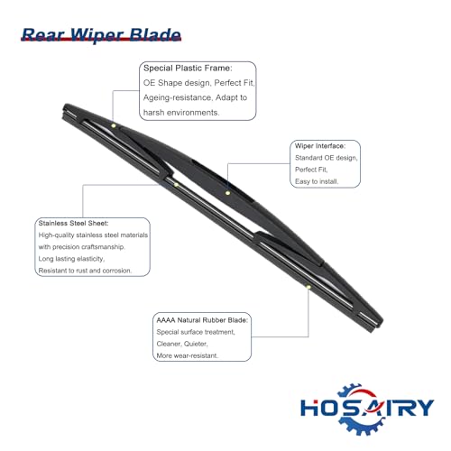 HOSAIRY Rear Wiper Arm Blade Set for Chevy Tahoe Suburban, for Cadillac Escalade, for GMC Yukon 2007-2013 Rear Windshield Wiper Arm Blade Assembly 15277756 - Image 4